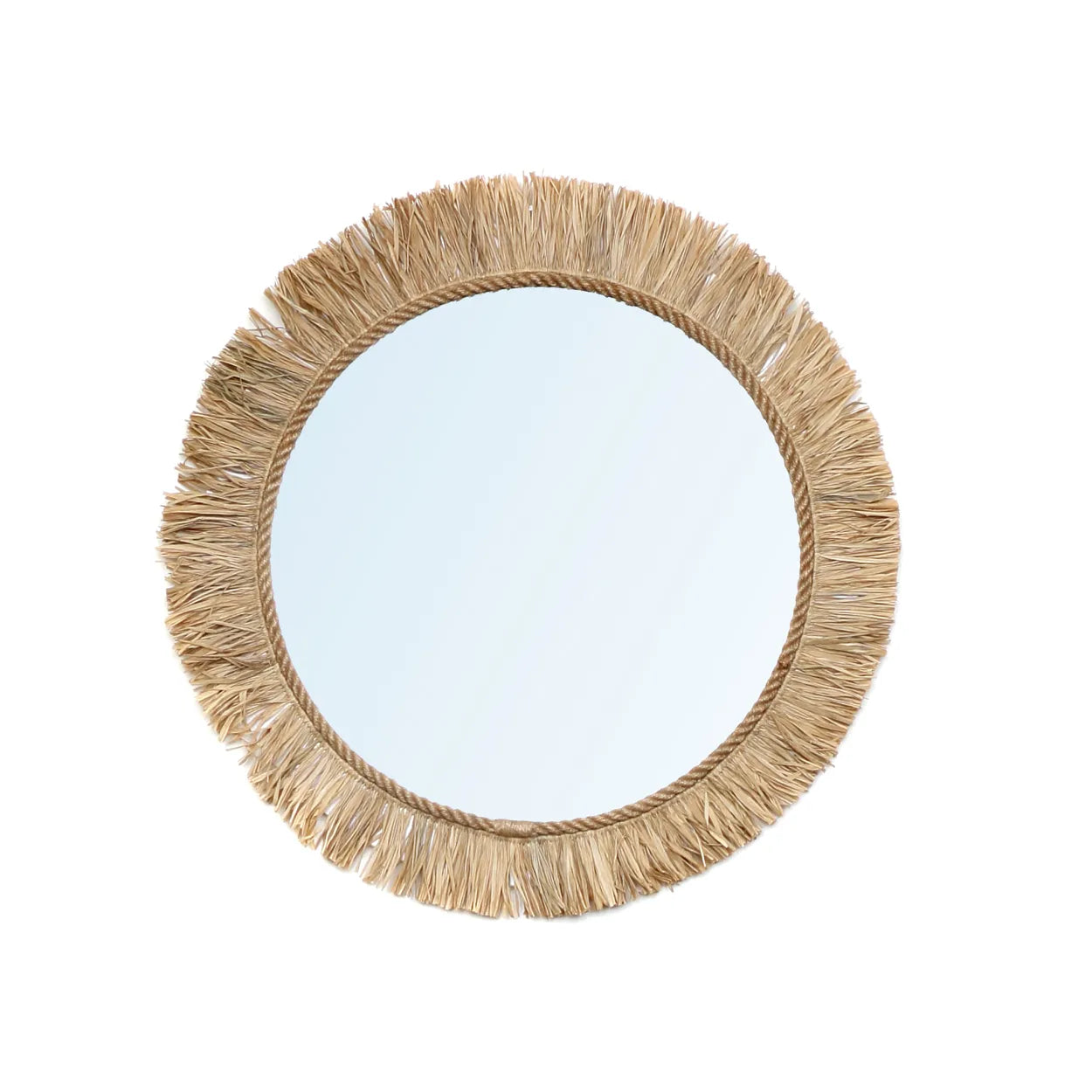 Calpe Boho Chic Mirror - Indonesian Raffia Reflective Decor