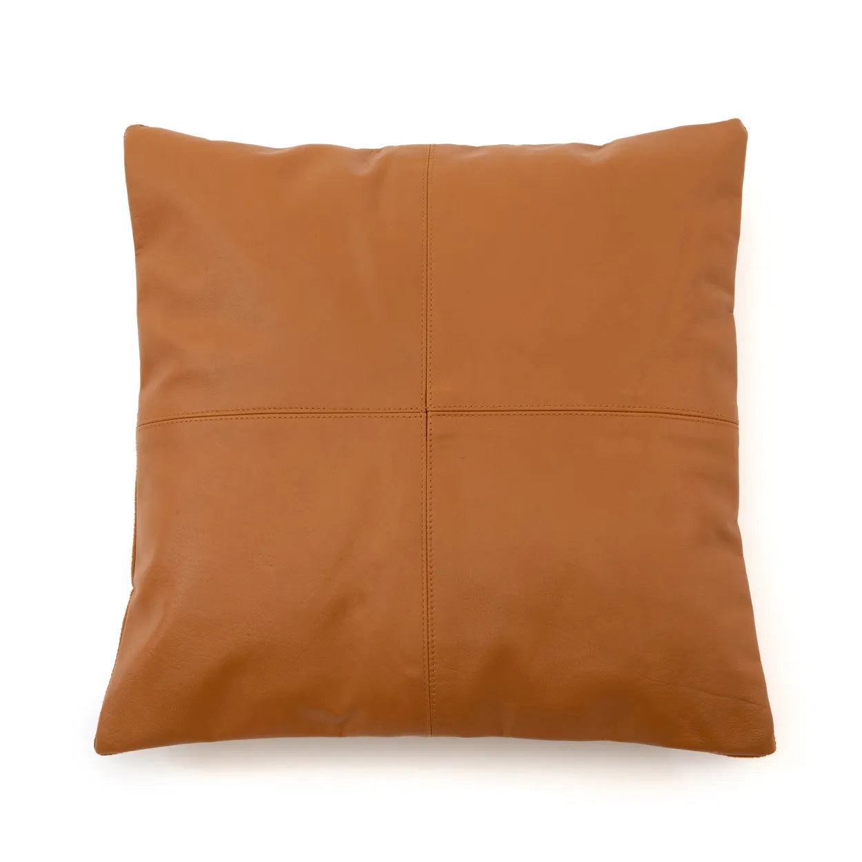 Calpe Chic Square Cushion - Leather & Fabric Pillow Cover