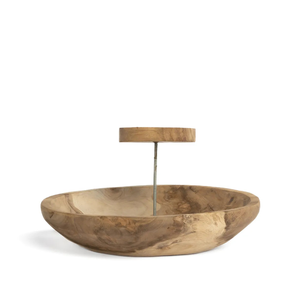 Miravet River Candle Plate - Teak Wooden Candle Plate