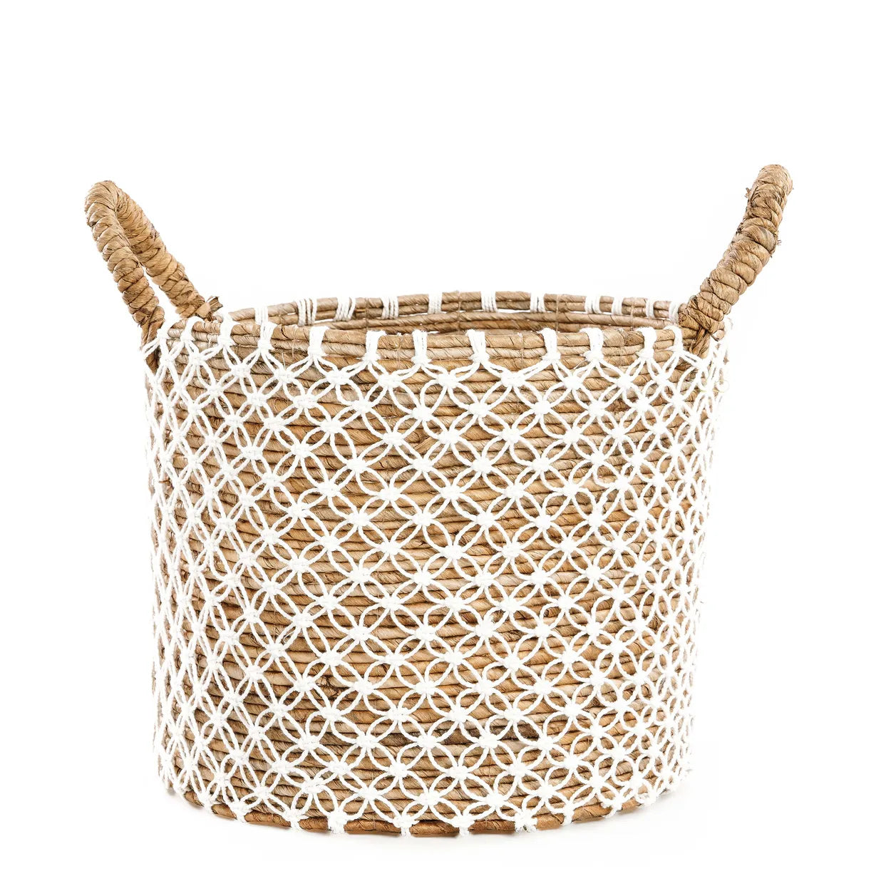Algorta Cross-Stitch Basket - Seagrass Organizer