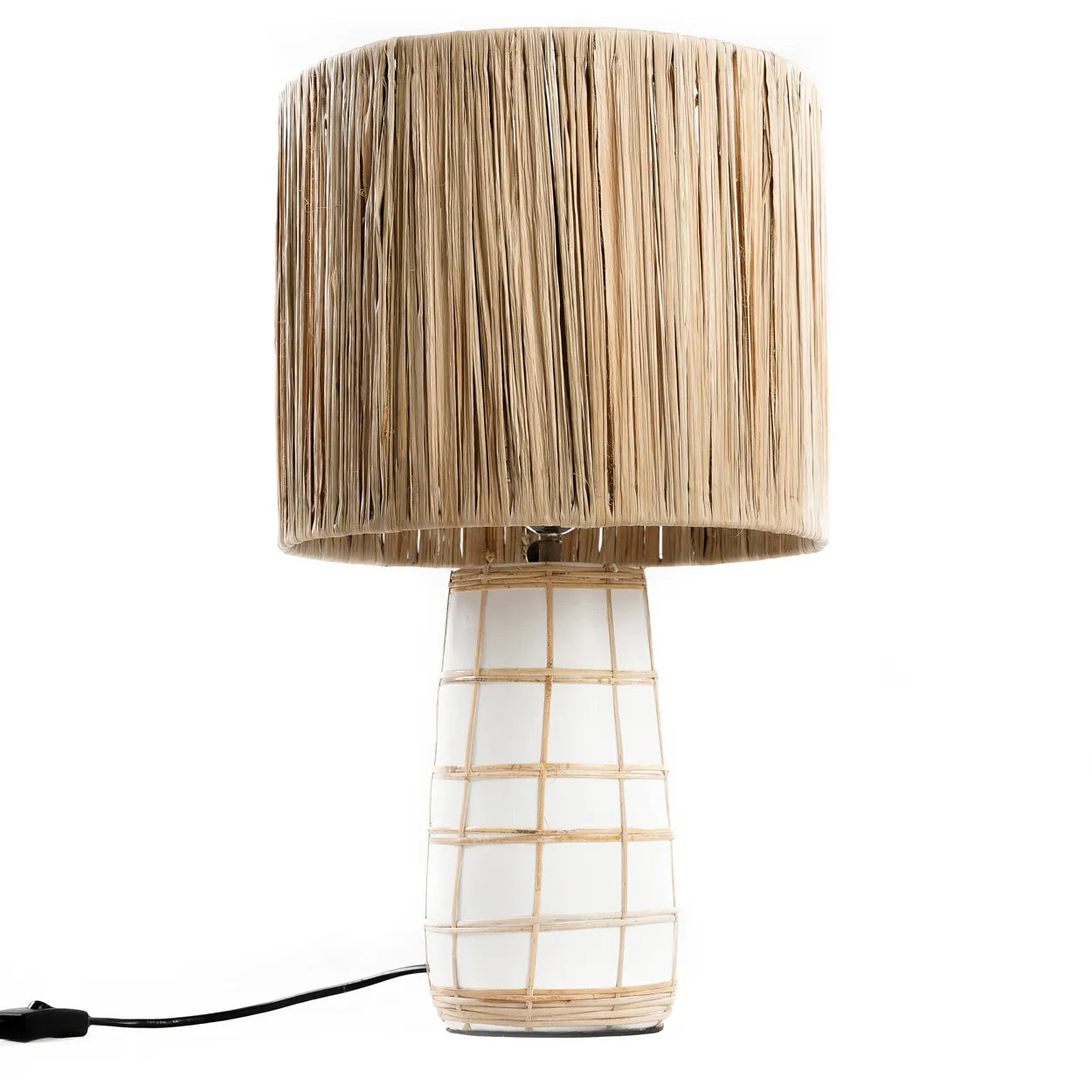 Vejer Grass Lamp - Terracotta and Rattan Table Lamp