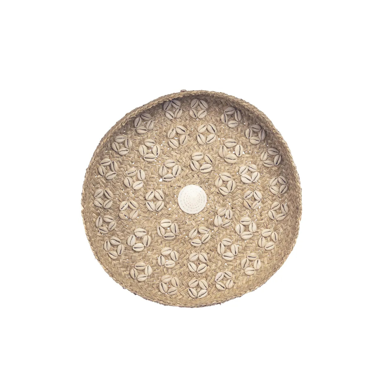 Caribe Shell Plate - Grass and Cowrie Shell Decoration