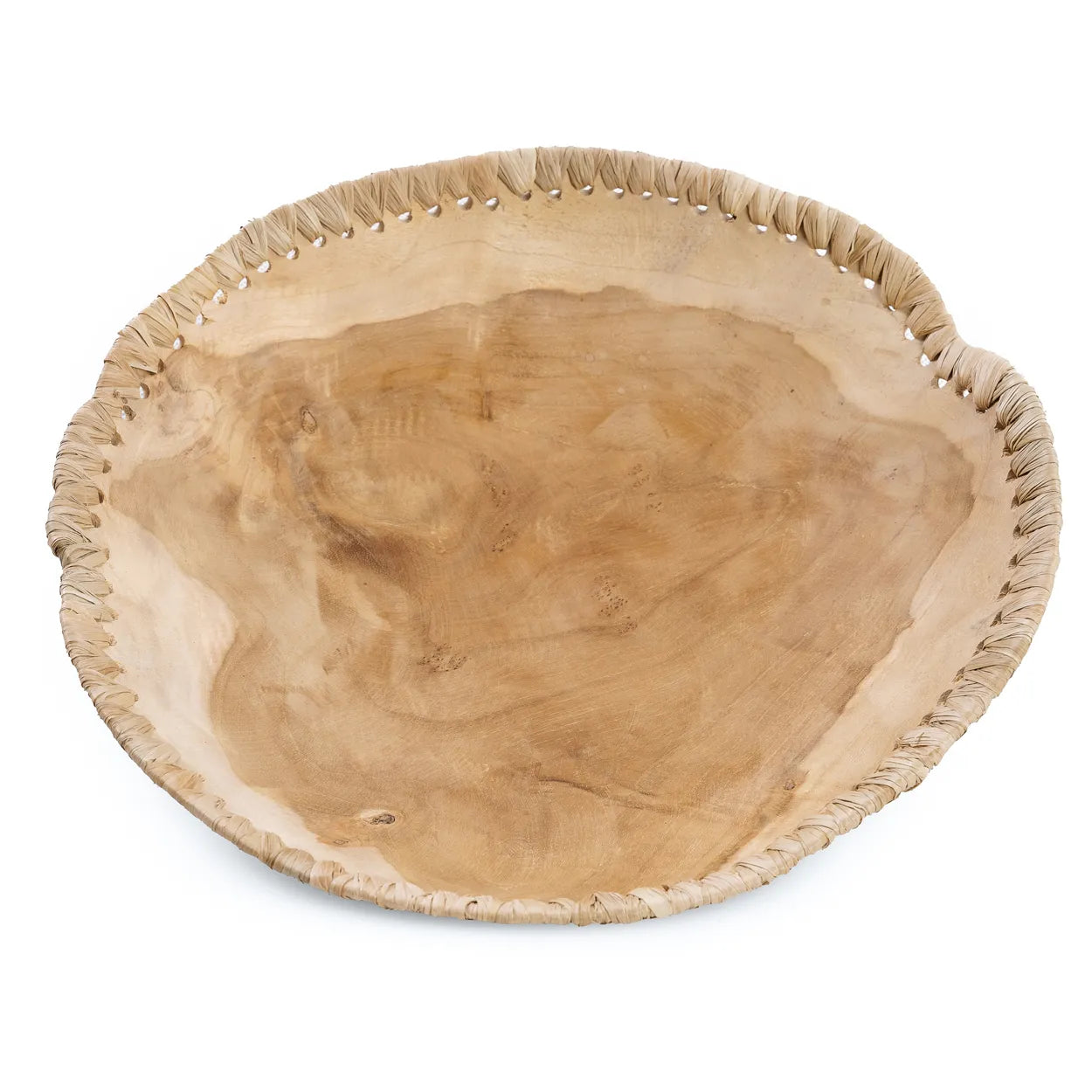 Rupit i Pruit Wood Bowl - Teak Wood and Leather Bowl