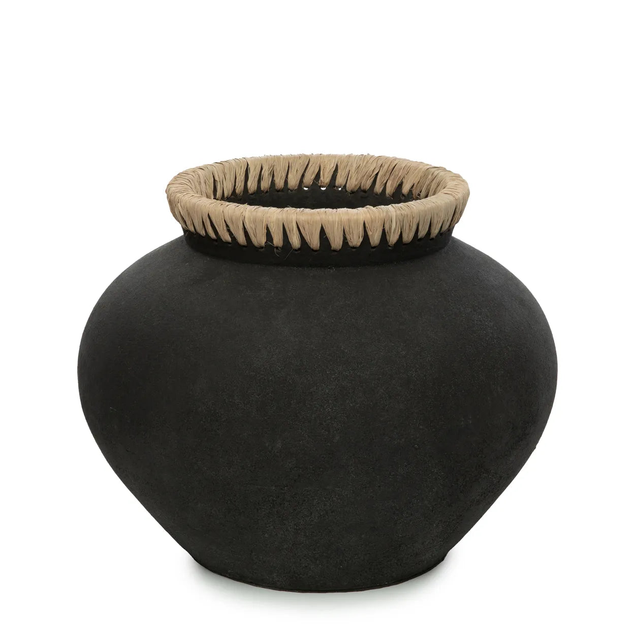 Montjuic Terracotta Elegance - Raffia-Trimmed Vase