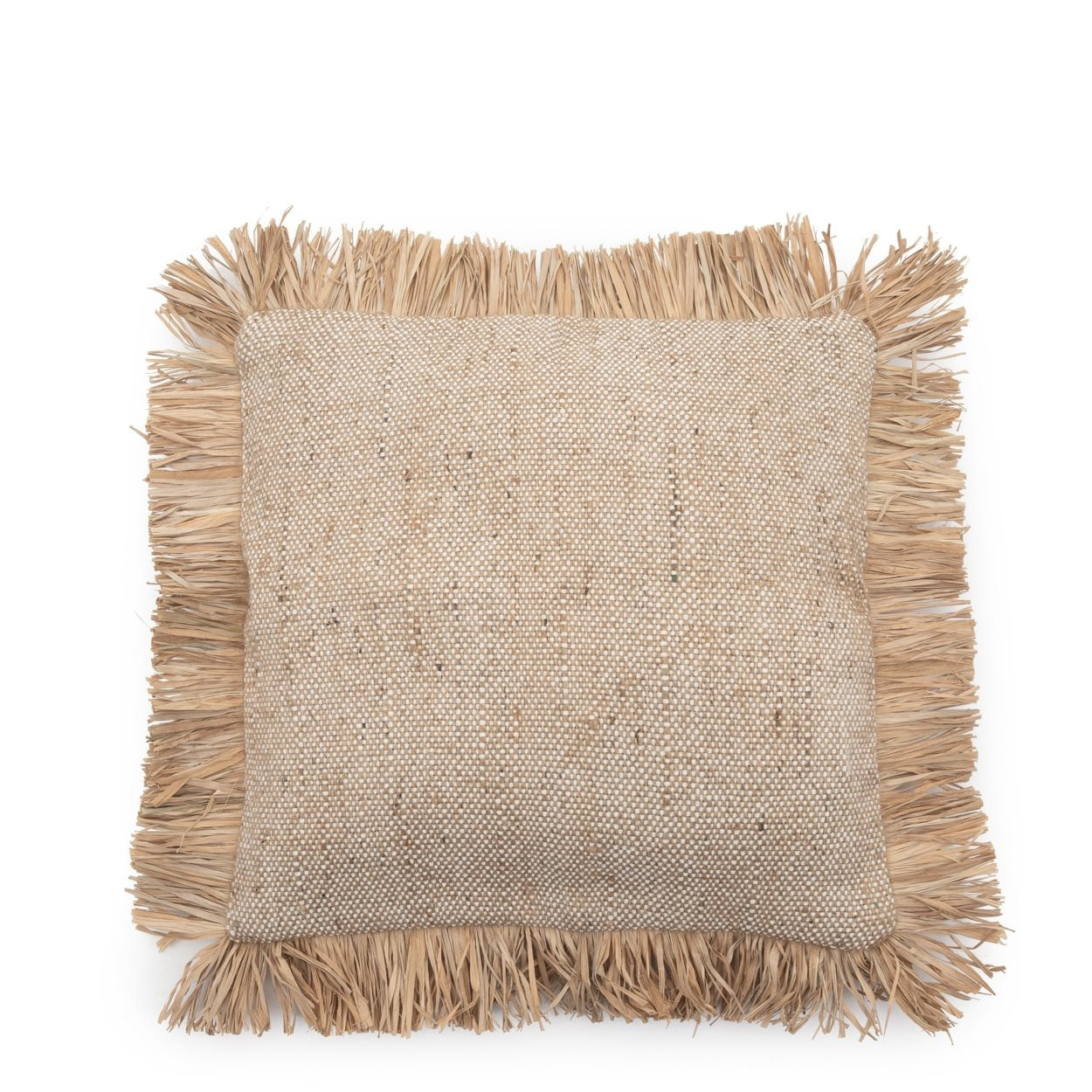 Alhambra Raffia Fringed Cushion - Decorative Cushion