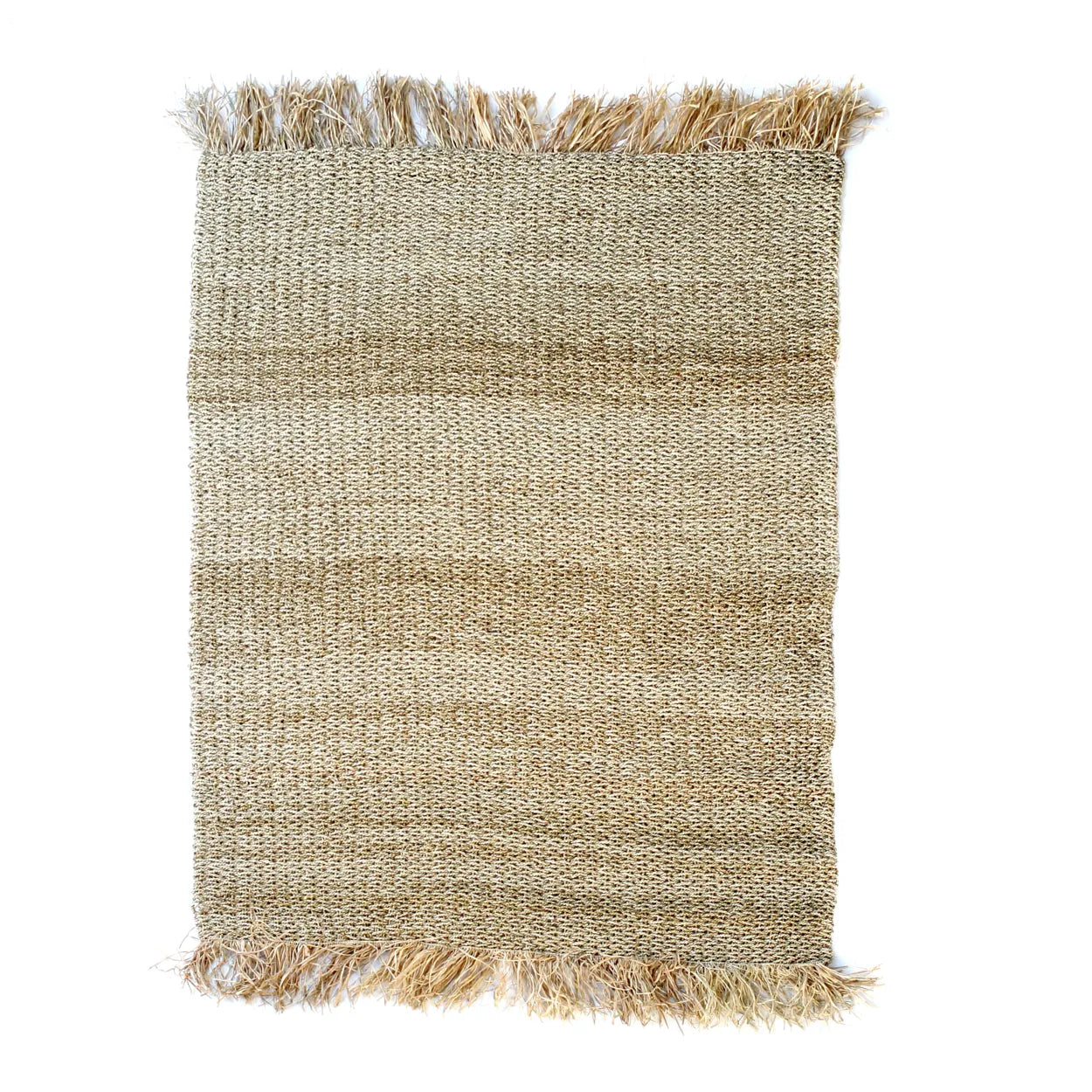Lanzarote Textured Fringed Rug - Natural Fiber Carpet