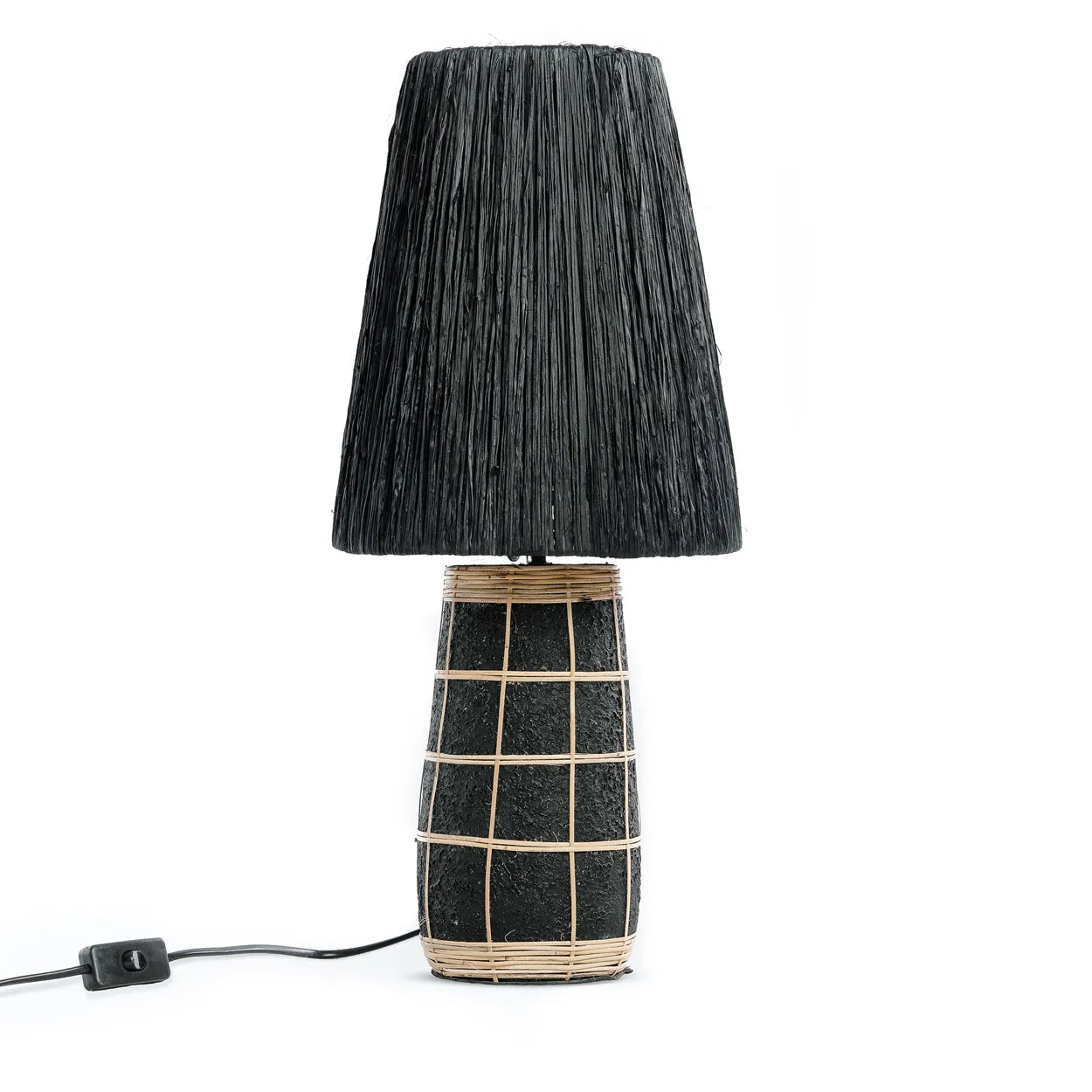 RetiroNaxos Terra Table Lamp - Terracotta and Rattan Table Lamp