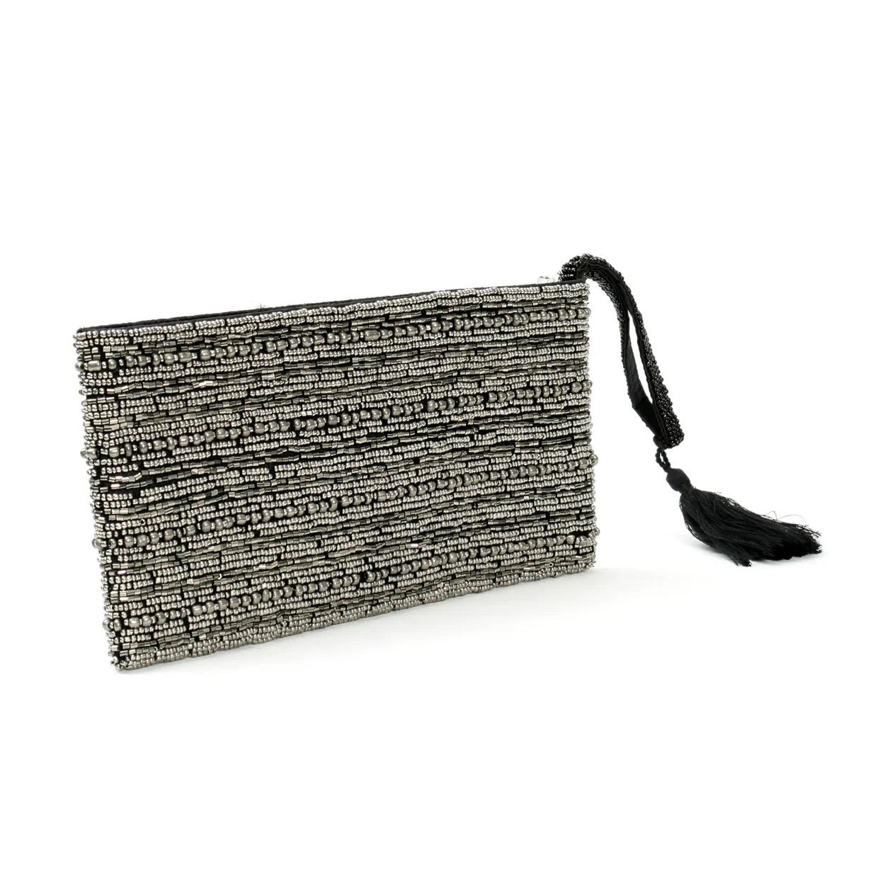 Cala Comte Boho Clutch - Silver Beaded Clutch